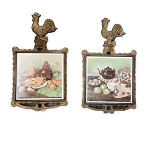 Vintage Wall Decor Spoon Holder/Tray Made In Japan Rooster Kitchen Scenery
